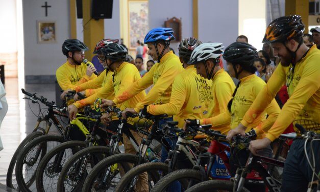Chegada do pedal da fé